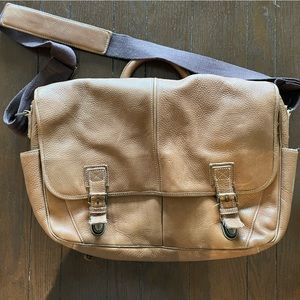 L.L. Bean Large leather messenger bag